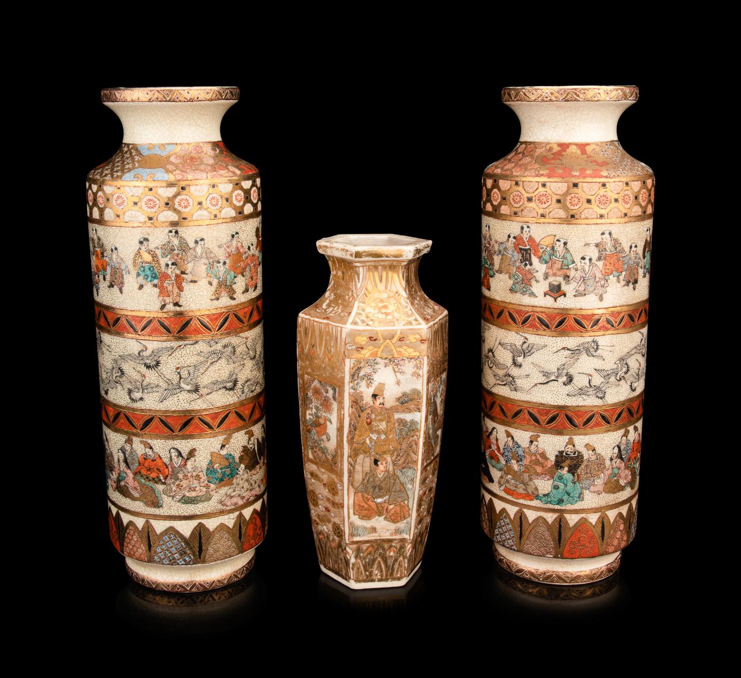 Three Japanese Satsuma Vases