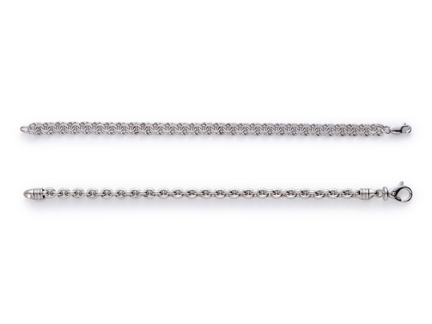 COLLECTION OF WHITE GOLD BRACELETS