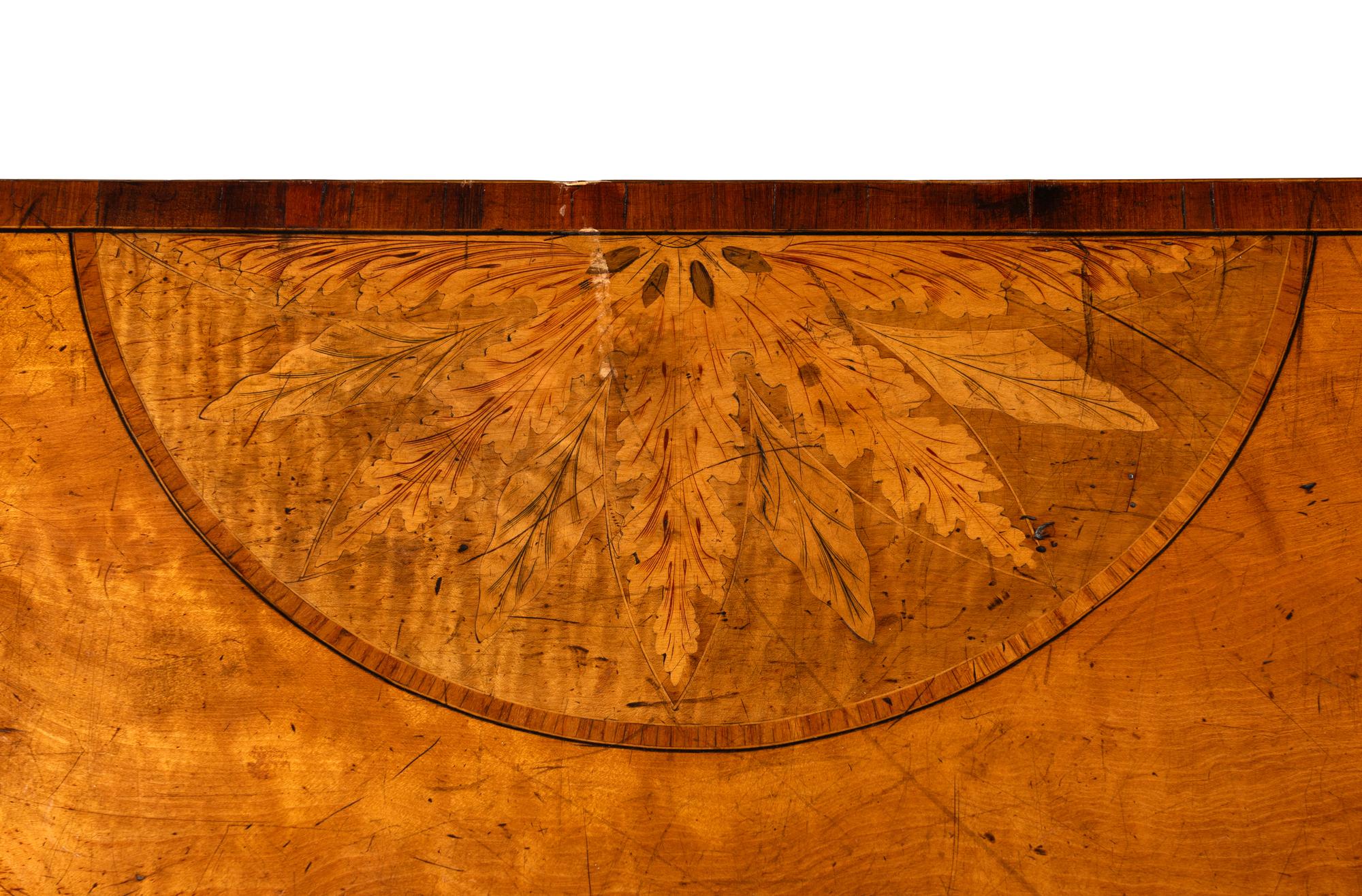 A Pair of Irish Satinwood and Penwork Game Tables