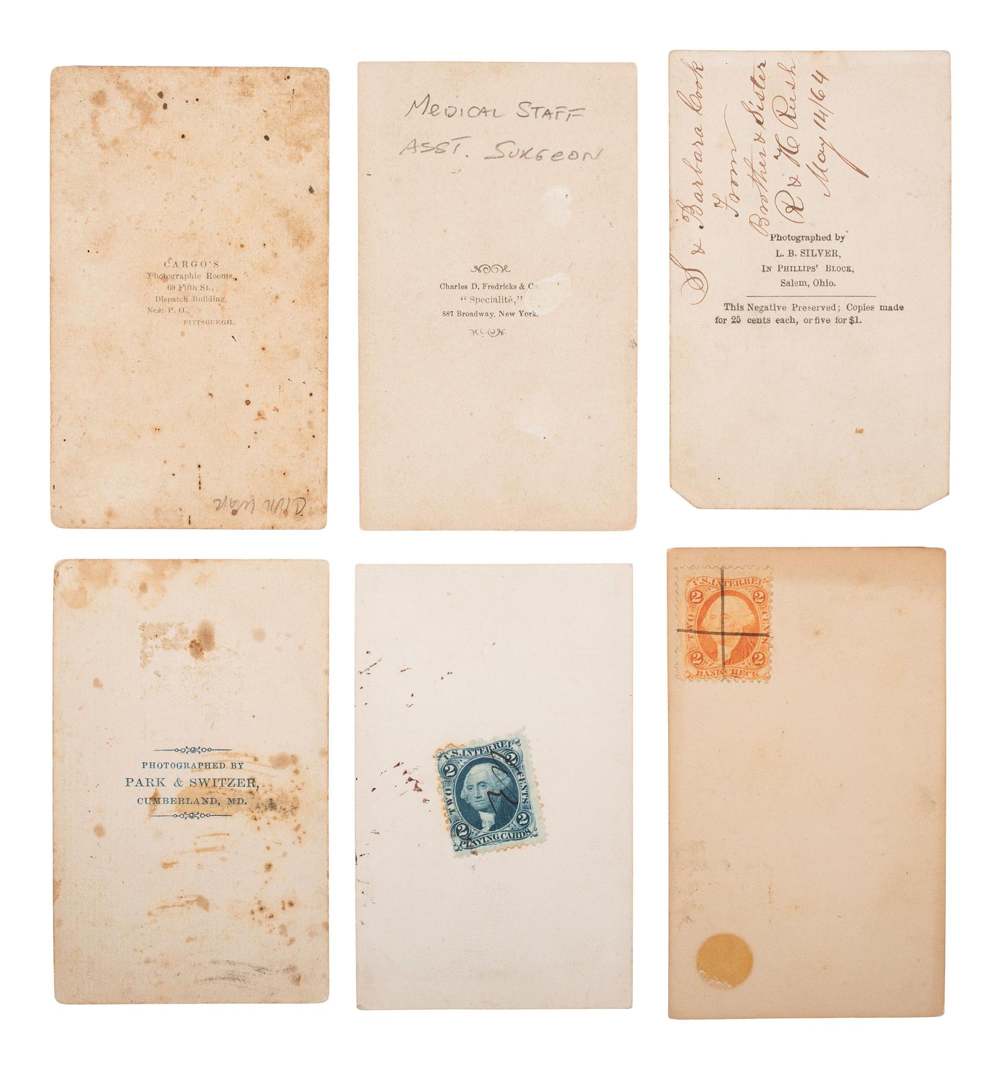 [MILITARIA]. 26 photographs, incl. CDVs of Civil War officers and enlisted men, some identified.