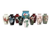 10 Japanese Cloisonné Vases