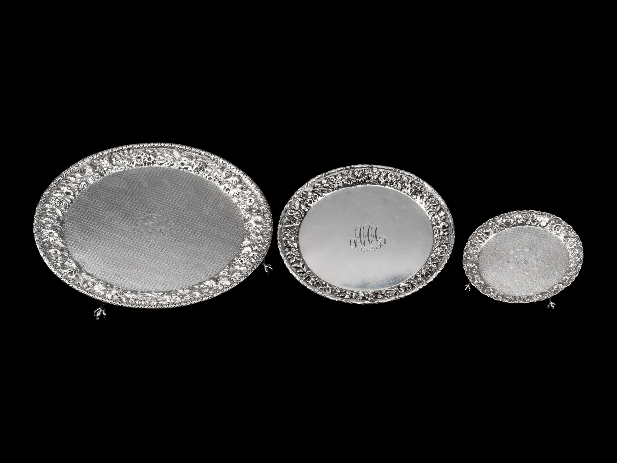 Three American Silver Salvers