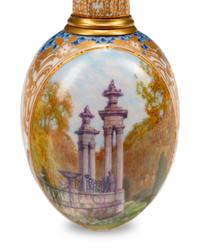 Two Continental Porcelain Egg-Form Scent Bottles