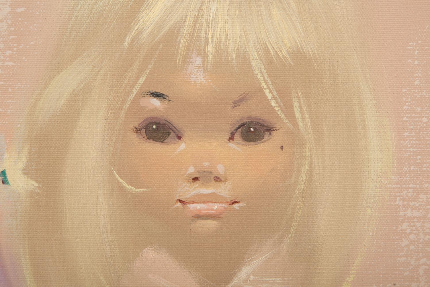 A Portrait of a Blonde with Flowers
