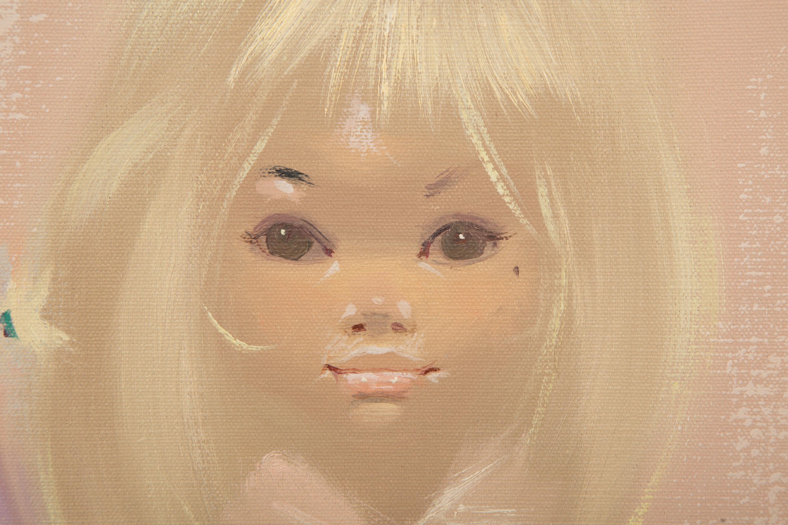 A Portrait of a Blonde with Flowers