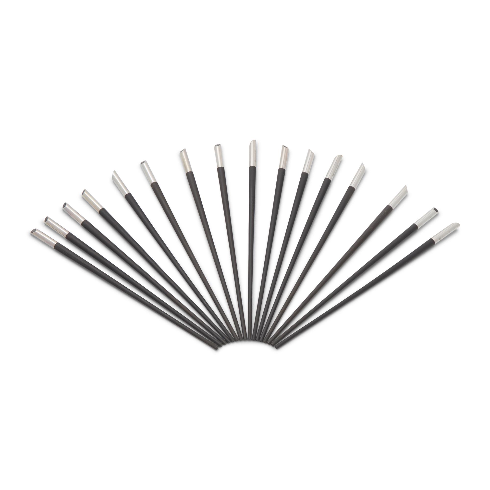 A Set of Christofle Silver-Plate Mounted Chopsticks