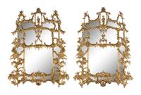 A Massive Pair of English Carved Giltwood Pier Mirrors