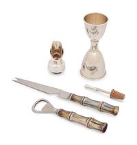 A Group of Four Tiffany & Co. Silver Bamboo Pattern Bar Articles