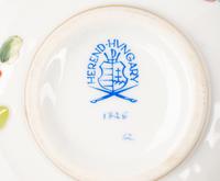 A Set of Ten Herend Rothschild Bird Porcelain Teacups and Nine Saucers