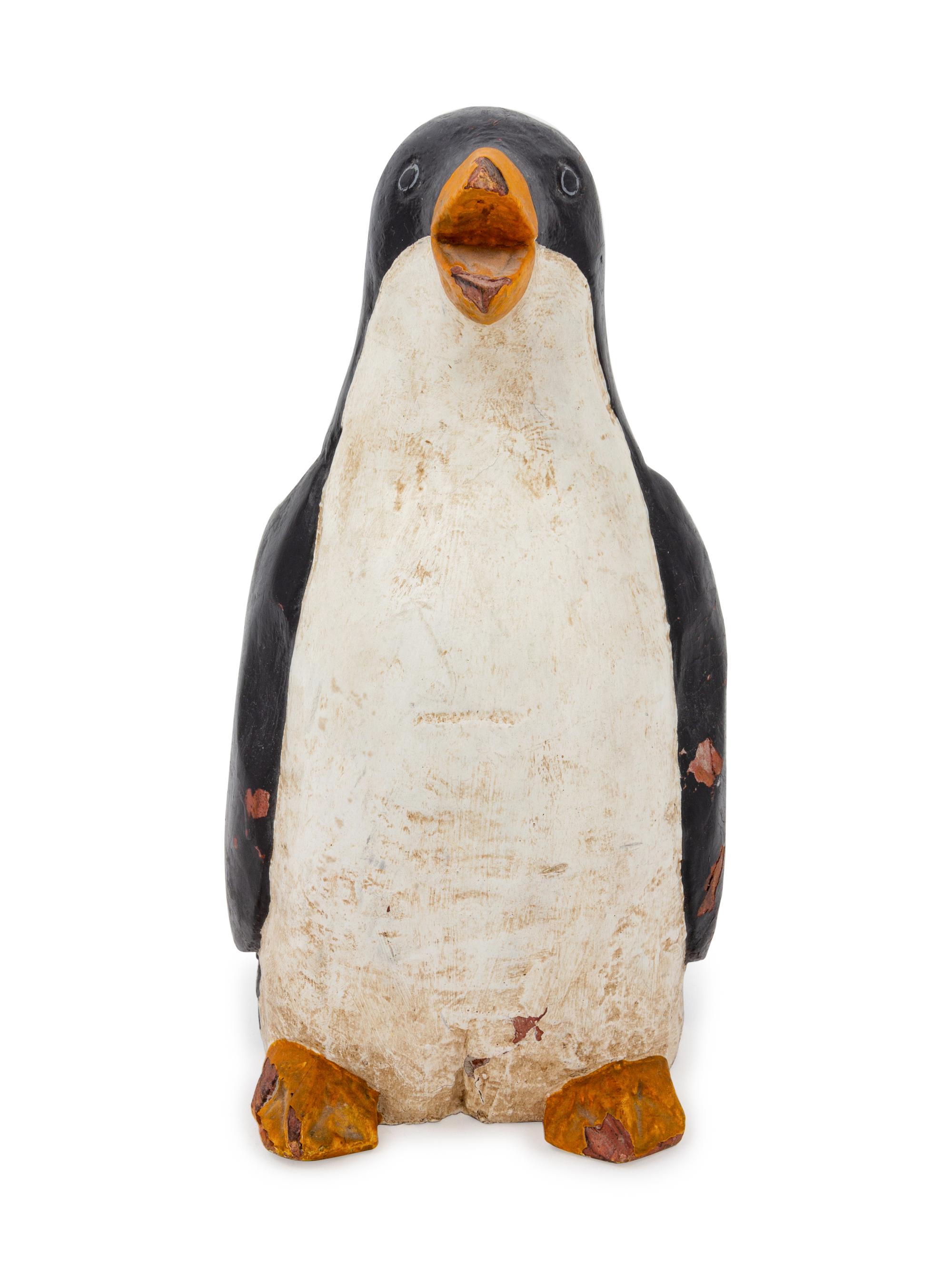 A Carved and Painted Wood Penguin