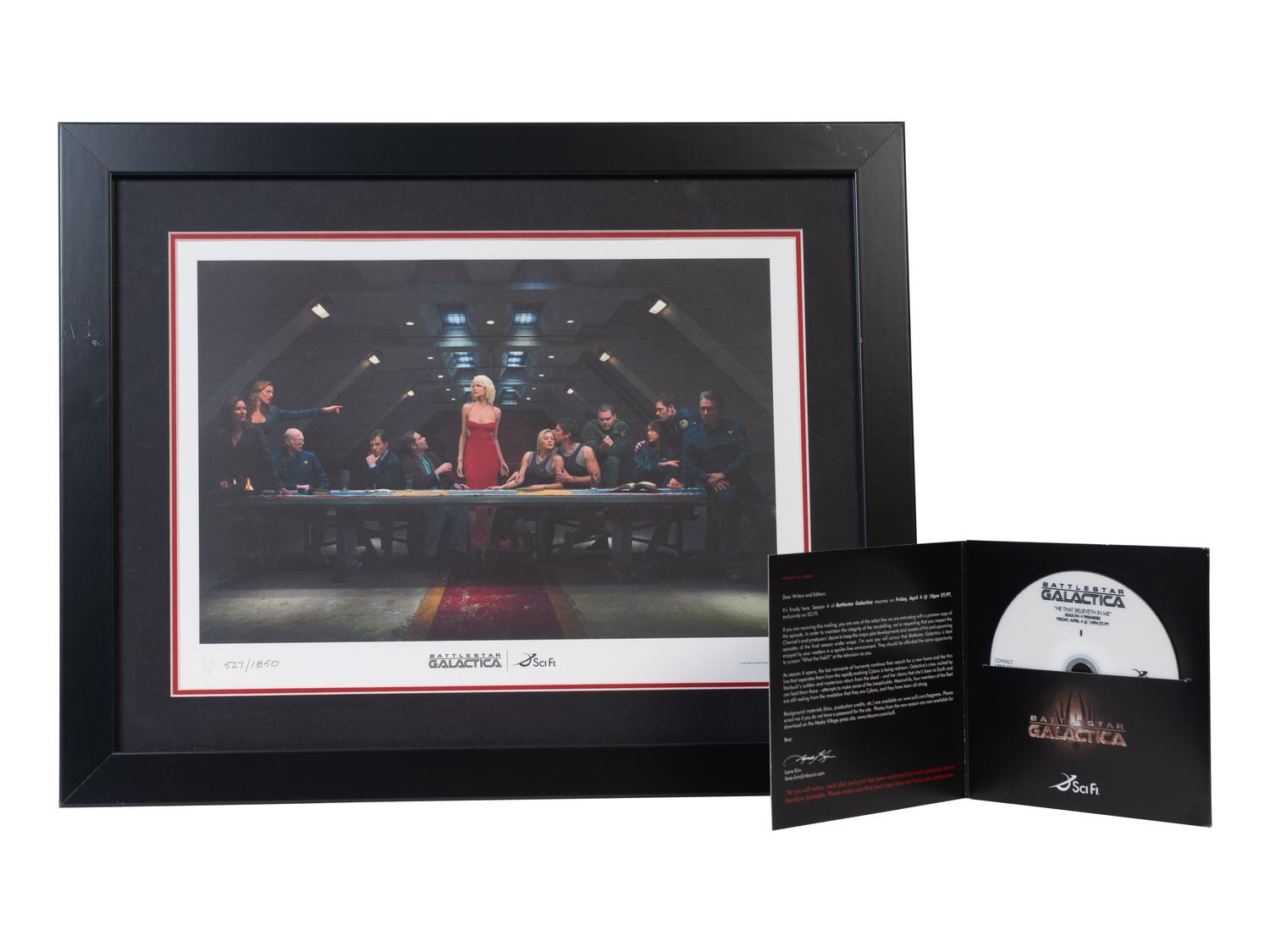 (Film Memorabilia). “Battlestar Galactica.” SciFi: 2004. Print of artwork from the final season of the show.