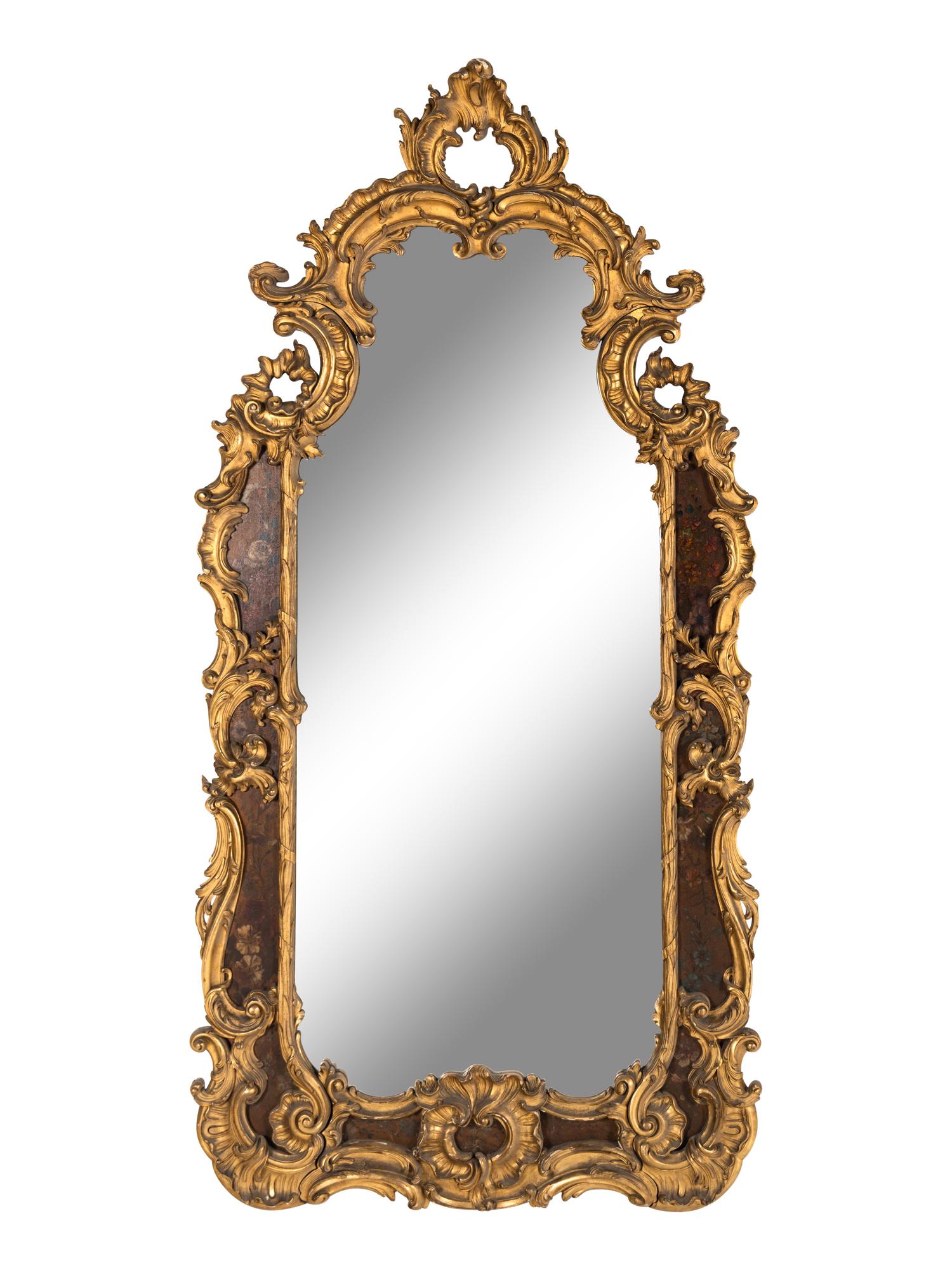 An Italian Rococo Style Giltwood Mirror