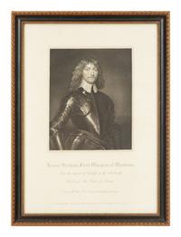 A Group of Six Framed Black and White Engravings of Famous British Figures