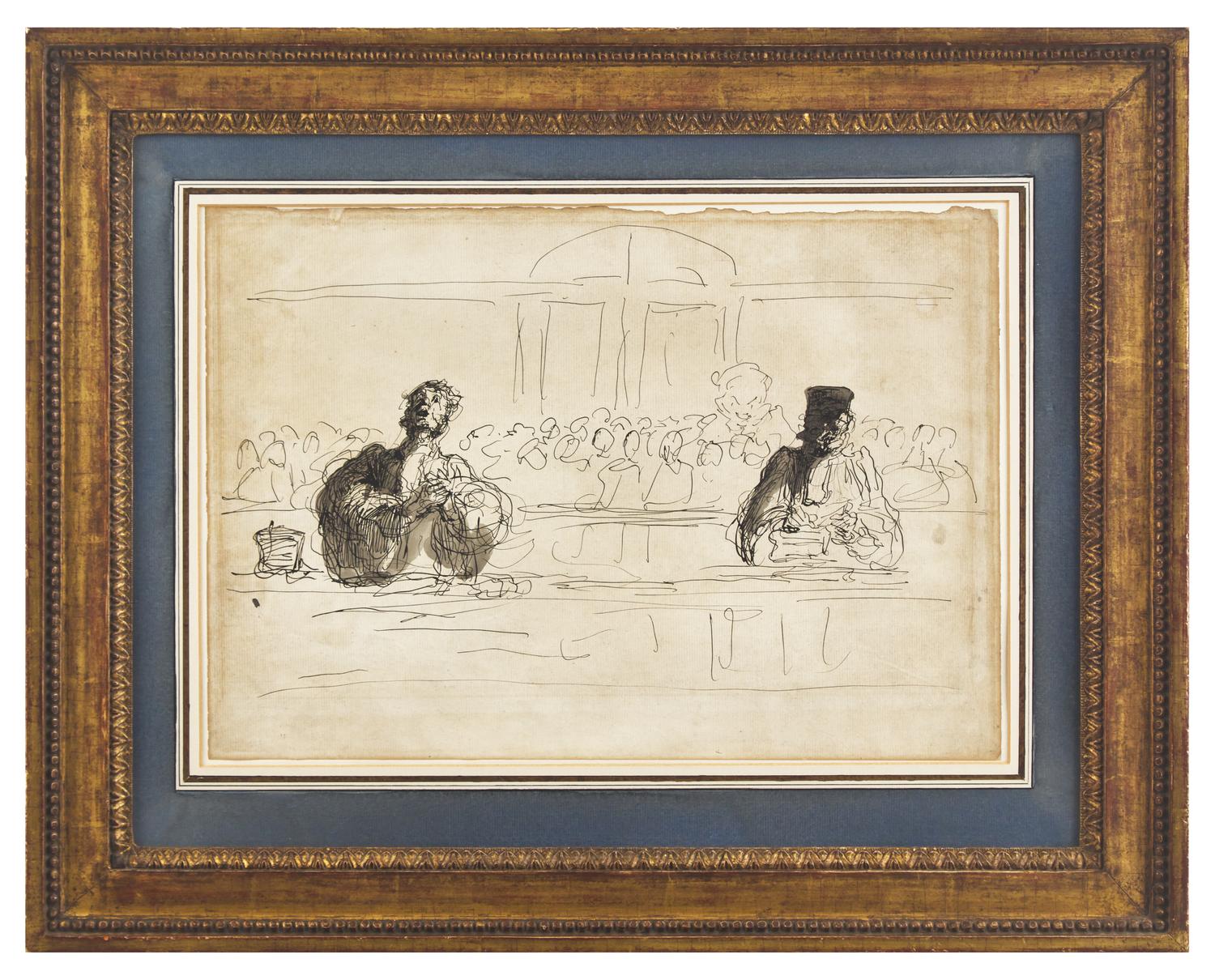 Étude de Deux Avocats (Study for 'Une Cause Célèbre')