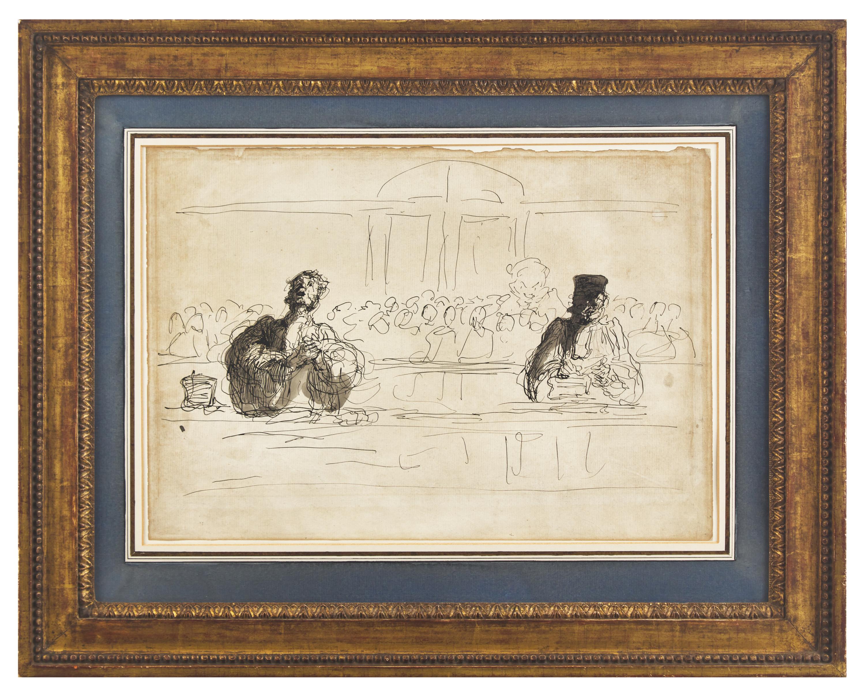 Étude de Deux Avocats (Study for 'Une Cause Célèbre')