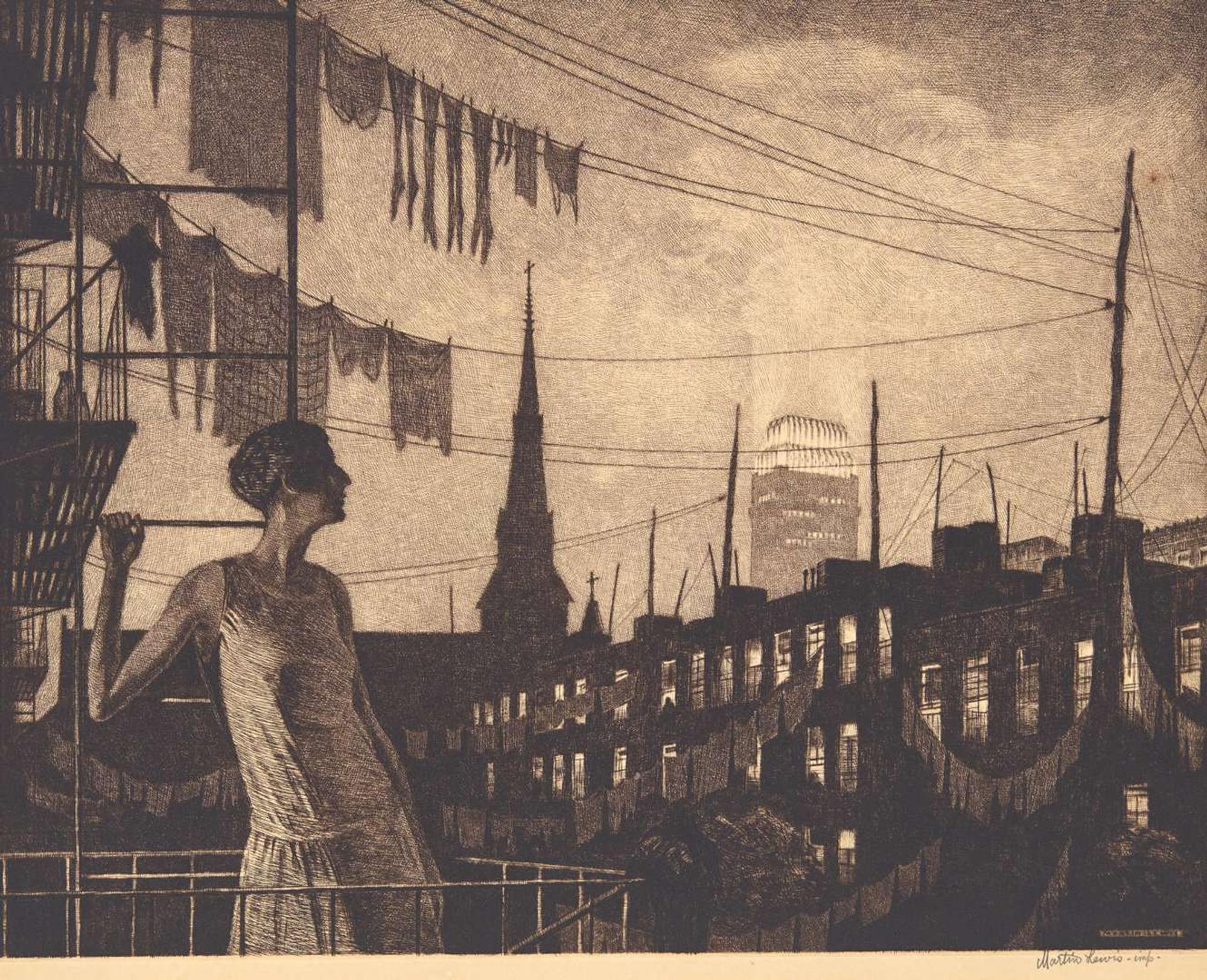 Martin Lewis (American, 1881-1962) - Glow of the City