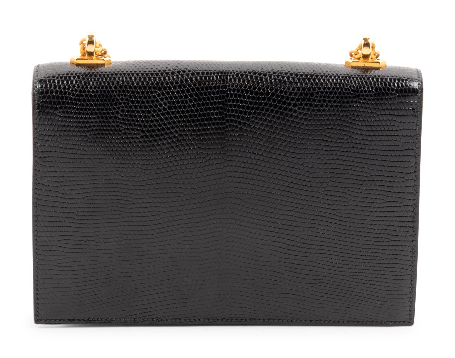 Hermès Black Lizard Alcazar Bag, 1980s