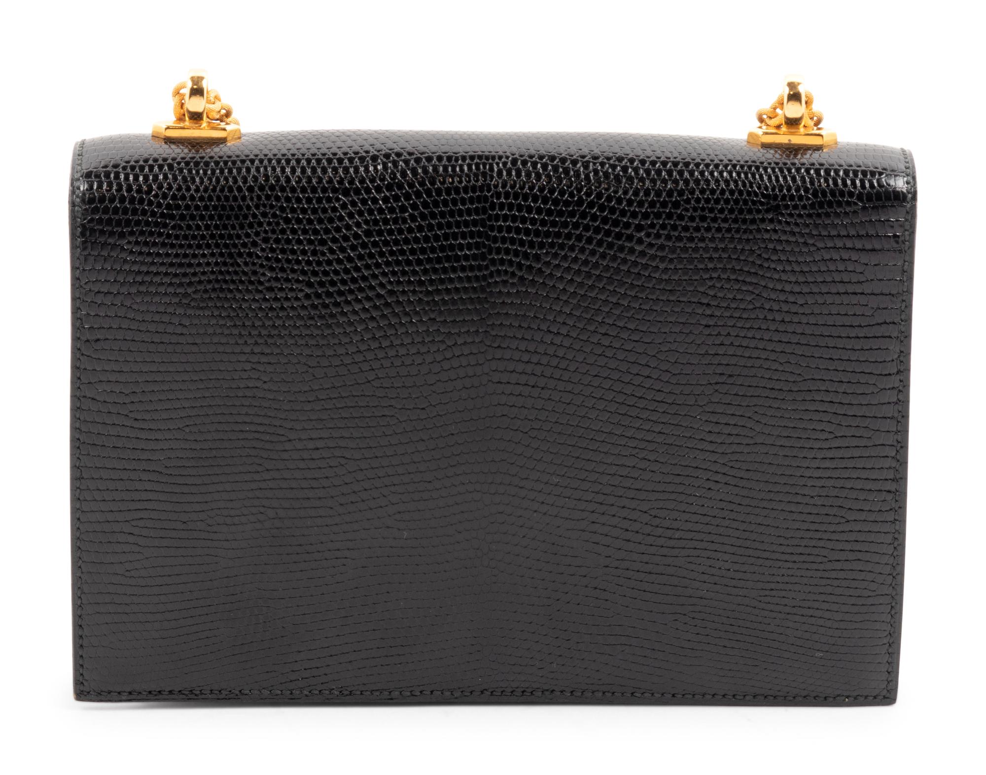 Hermès Black Lizard Alcazar Bag, 1980s