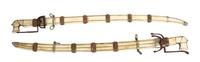 Two Middle-Eastern Ornamental Swords Length 36 inches. — 19TH CENTURY