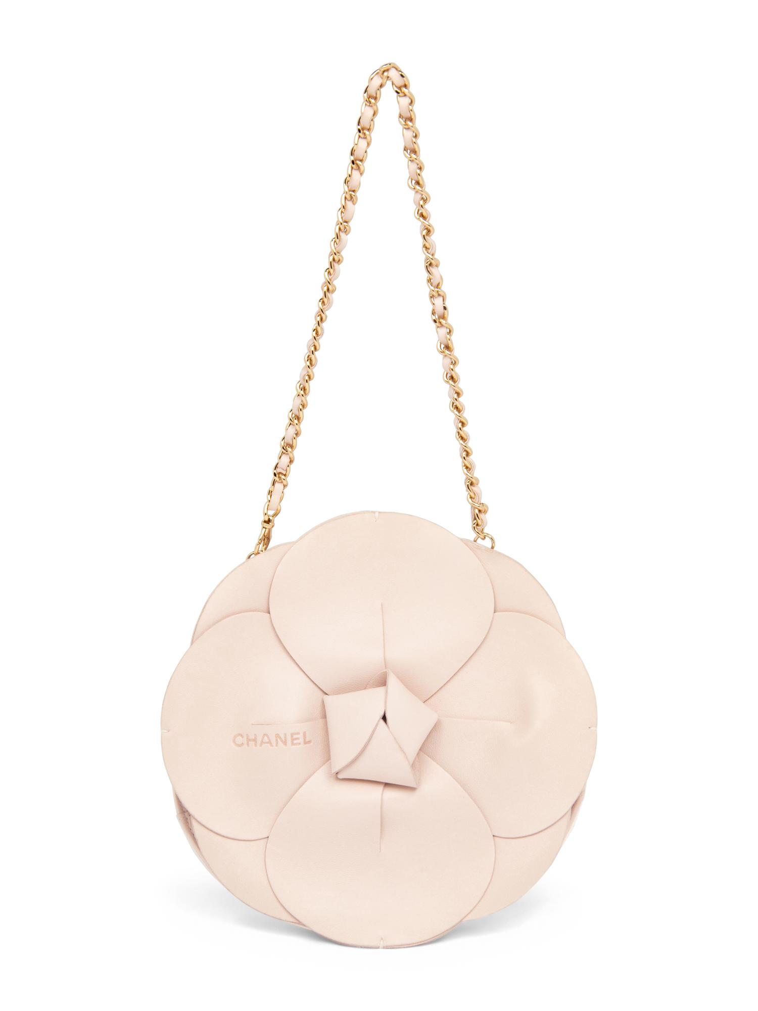 CHANEL, PALE PINK CAMELLIA BAG