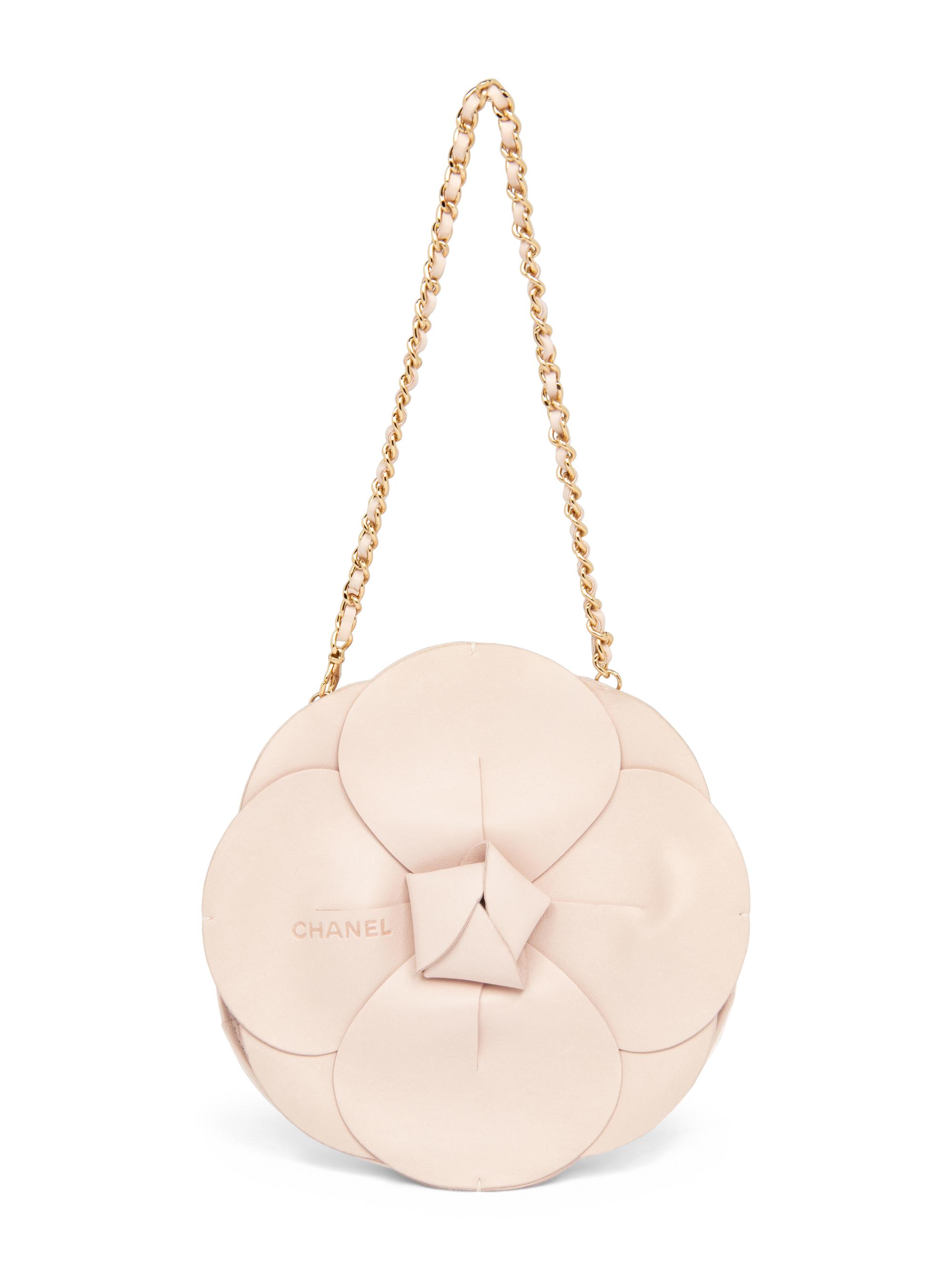 CHANEL, PALE PINK CAMELLIA BAG
