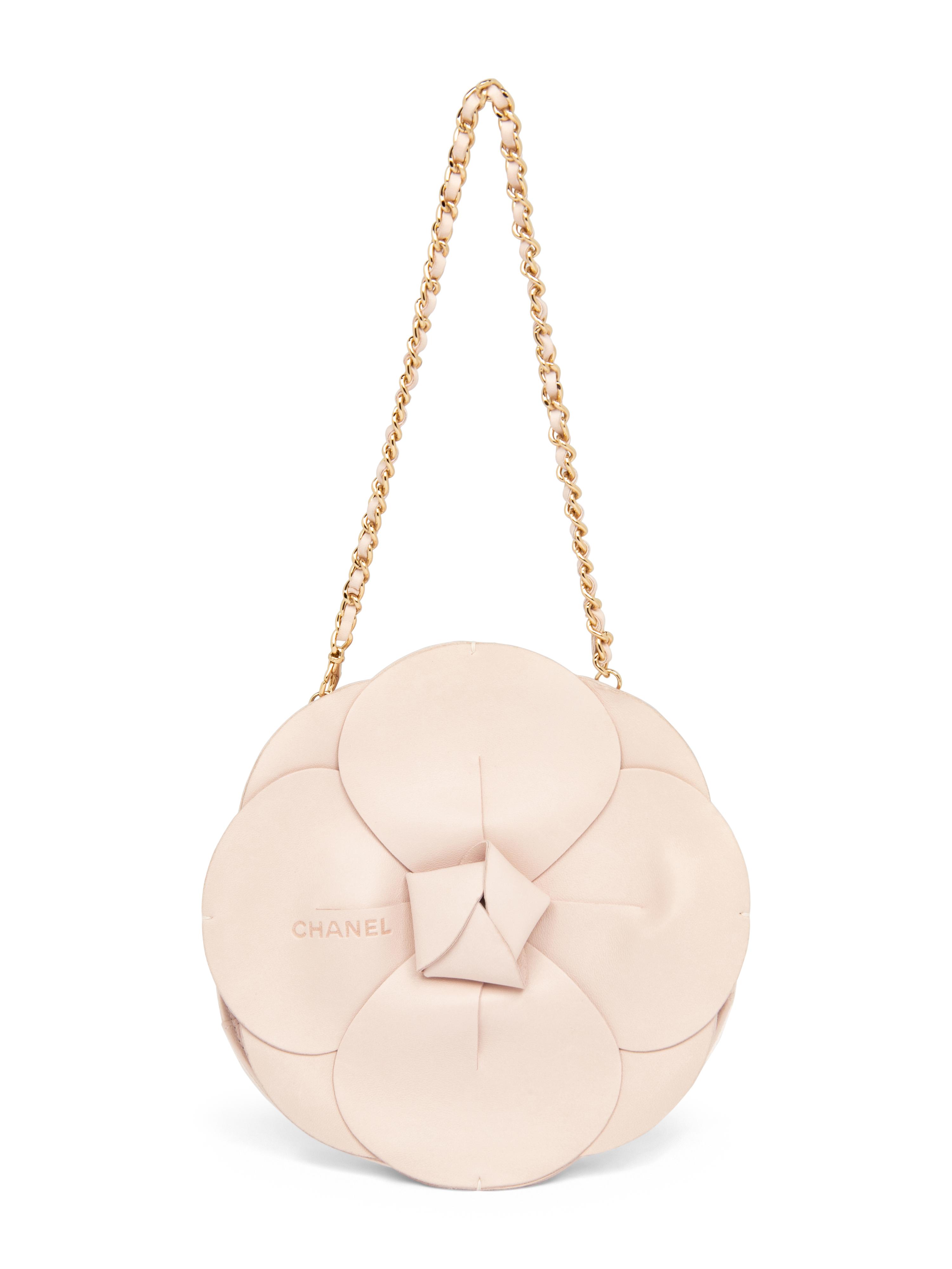CHANEL, PALE PINK CAMELLIA BAG