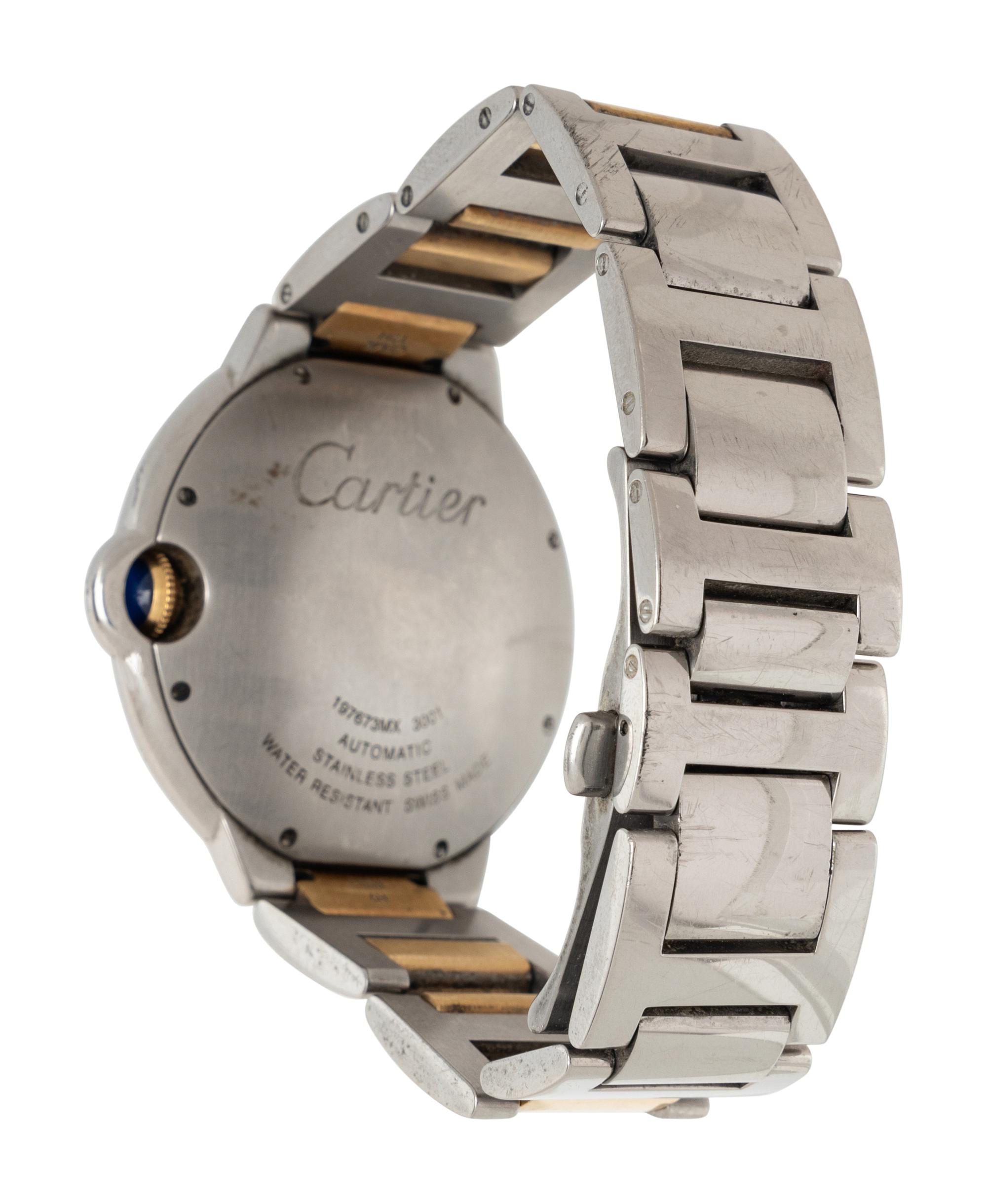 CARTIER, STAINLESS STEEL AND 18K YELLOW GOLD 'BALLON BLEU' WATCH