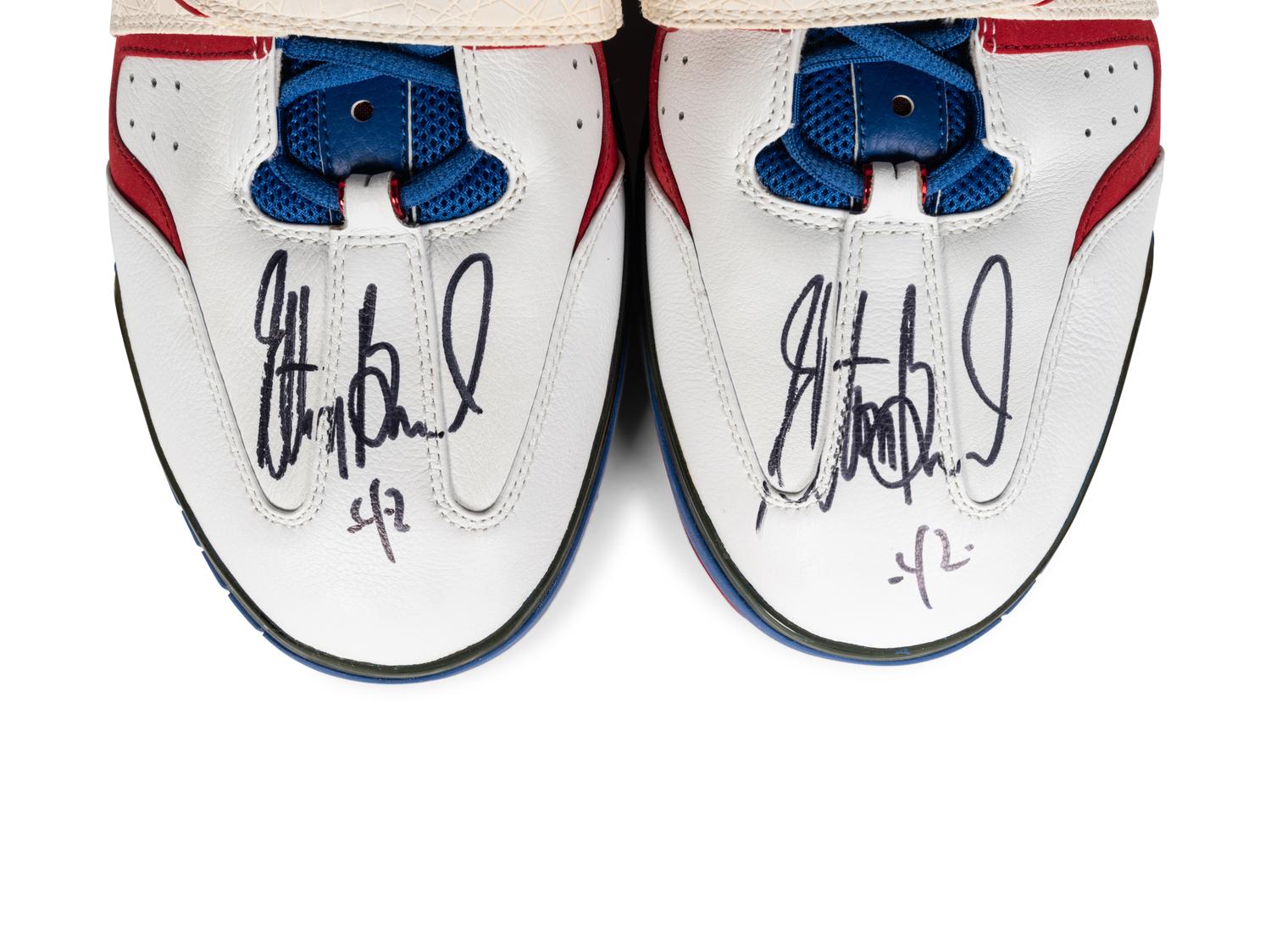 A Pair of Elton Brand Game Issued Signed Autograph Nike Air Force Basketball Shoes Gifted Directly From Brand (EB42 Personal Edition),