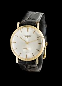 A Yellow Gold Watch, Longines,