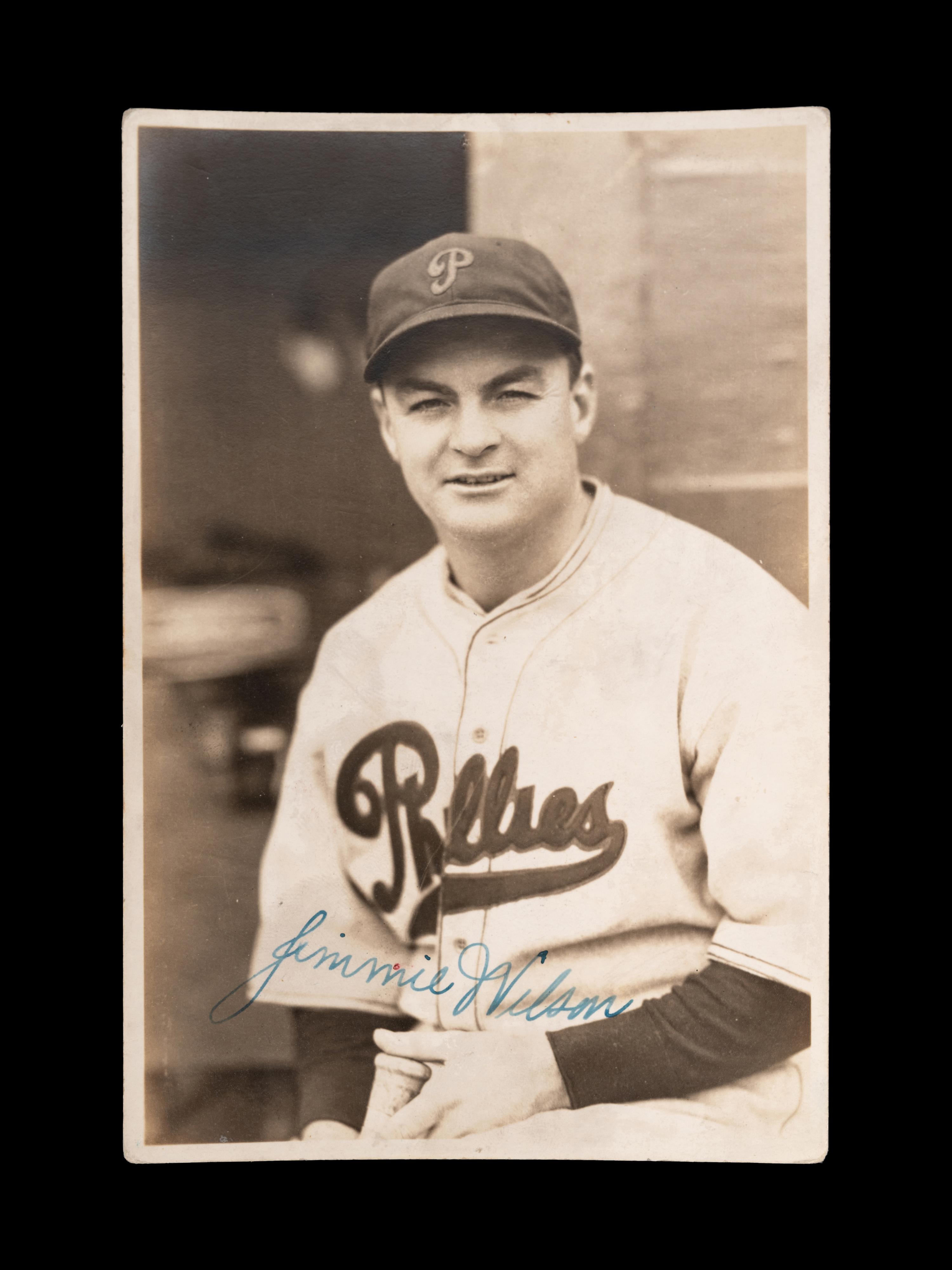 A Jimmie Wilson Philadelphia Phillies Signed Original George Burke Photograph,