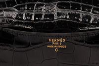 Hermès Constance 23 Shoulder Bag Shiny Black Crocodile