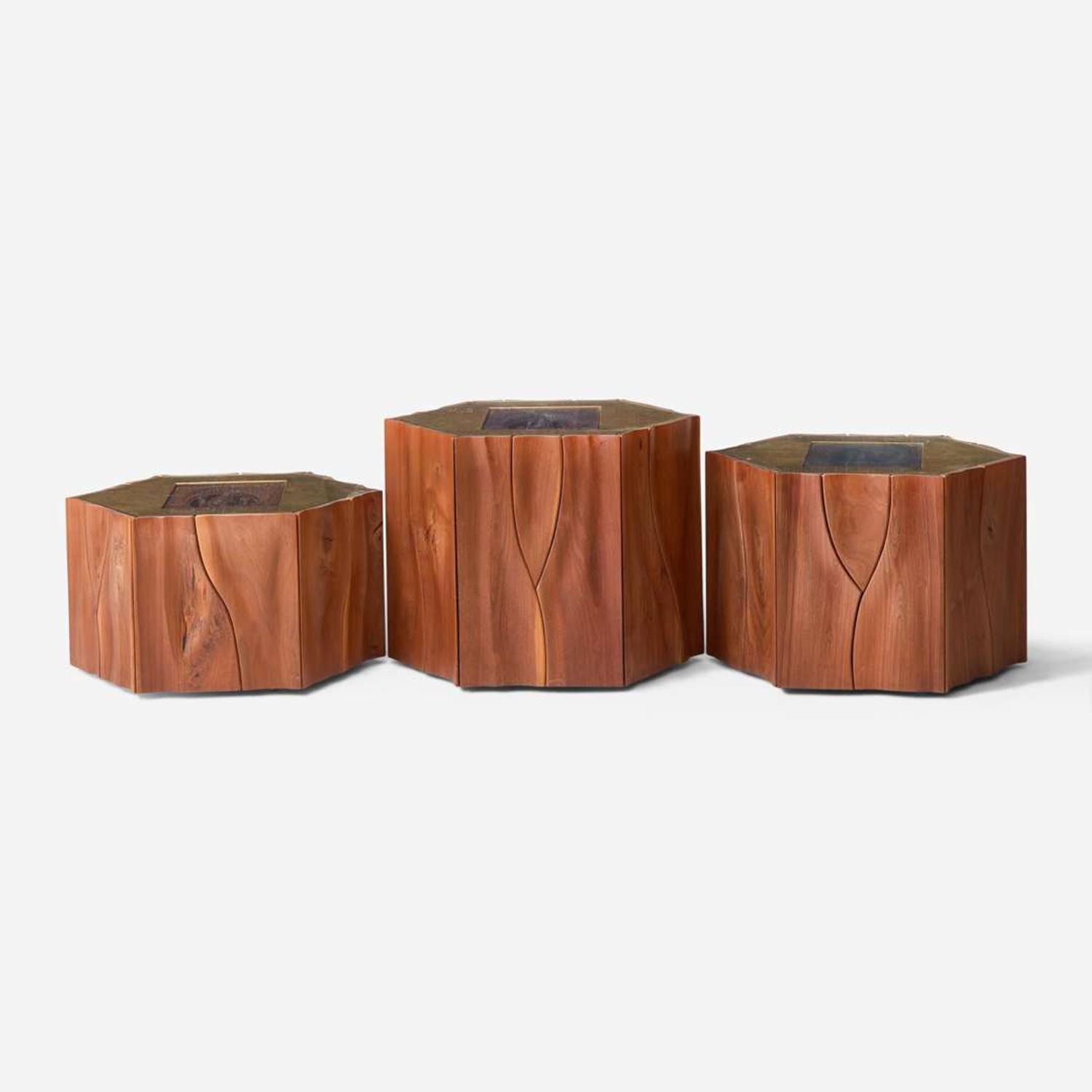 Phillip Lloyd Powell (American, 1919-2008) Set of Three Occasional Tables, New Hope, Pennsylvania, 1976