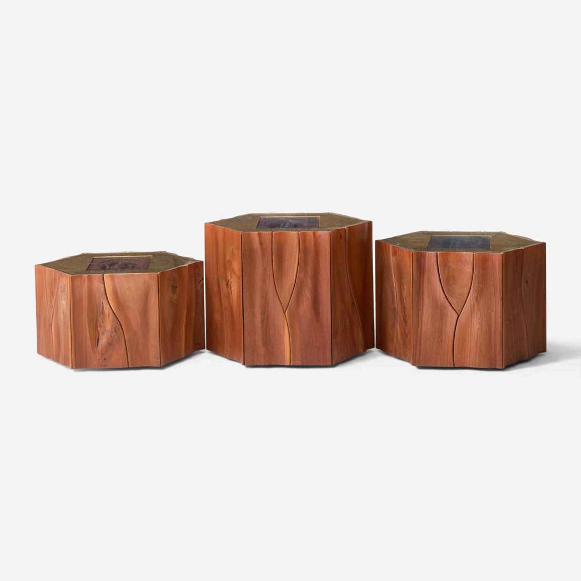 Phillip Lloyd Powell (American, 1919-2008) Set of Three Occasional Tables, New Hope, Pennsylvania, 1976