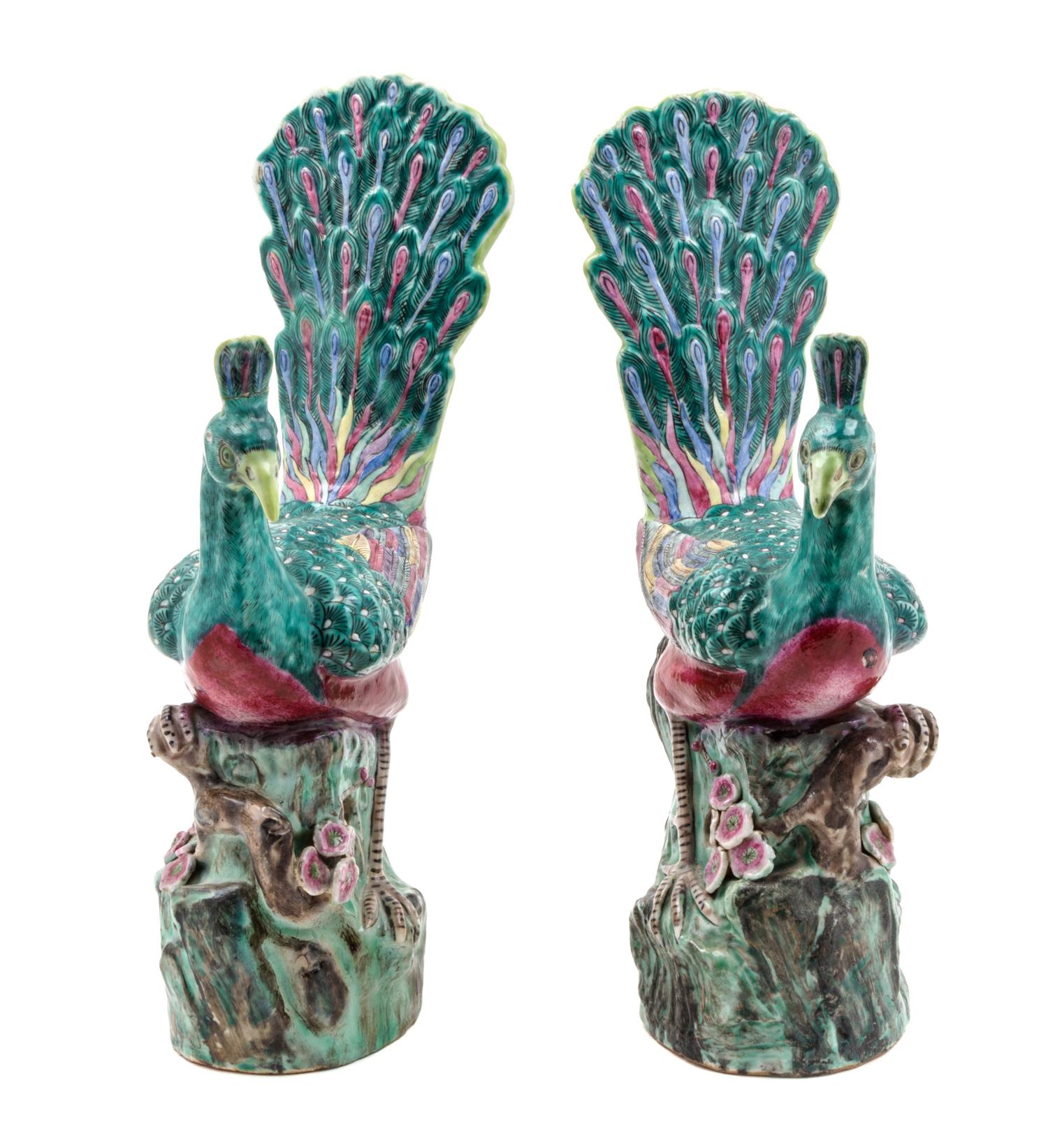 A Pair of Chinese Export Porcelain Figures Height 12 1/2 inches.
