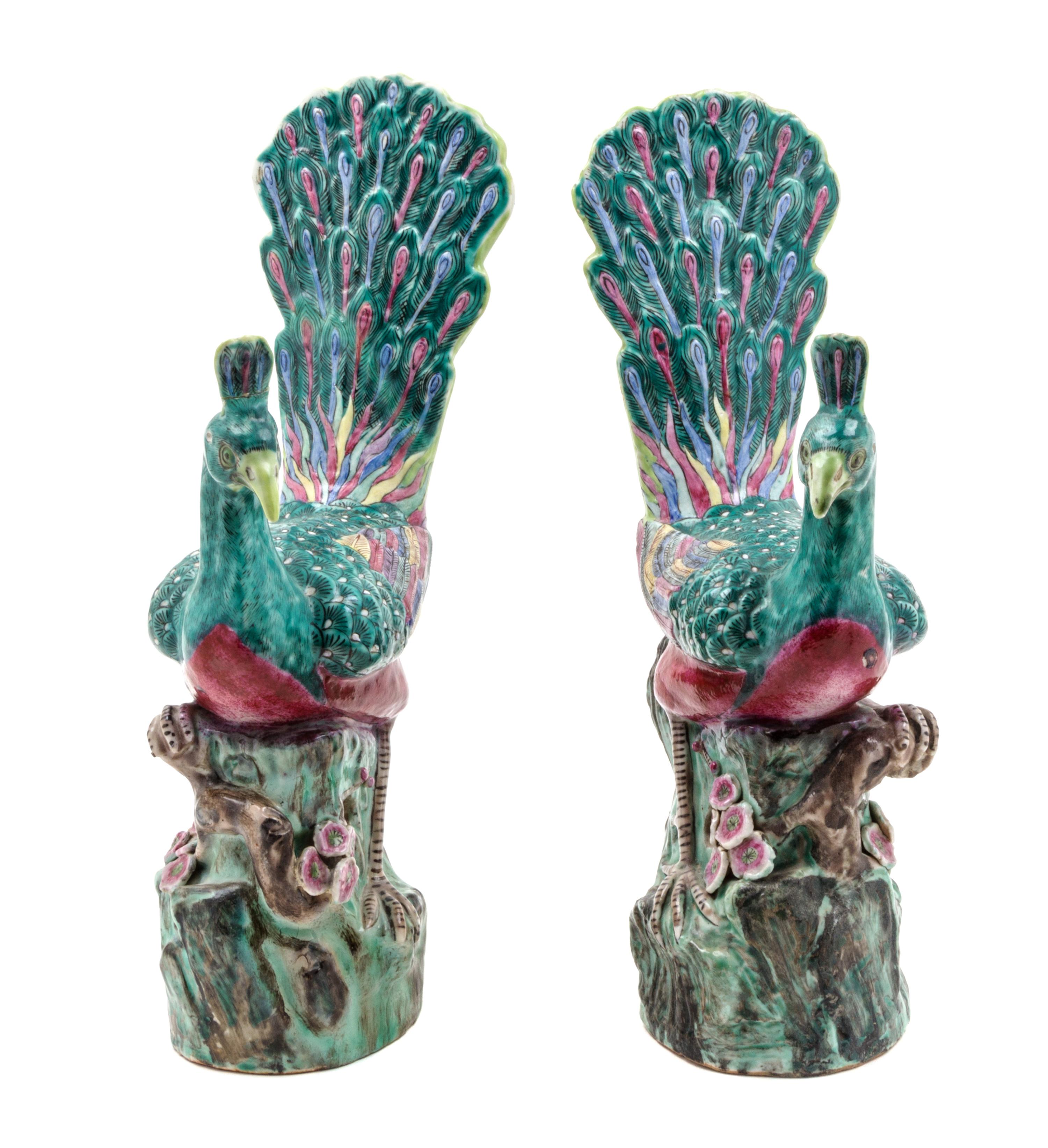 A Pair of Chinese Export Porcelain Figures Height 12 1/2 inches.