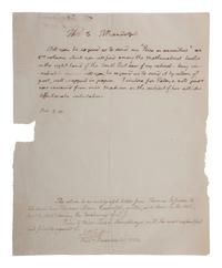 JEFFERSON, Thomas (1743-1826). Autograph letter integrally signed ("Th. J.") to Thomas Mann Randolph. 8 November 1805.
