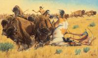 Mounted Indian Buffalo Hunt