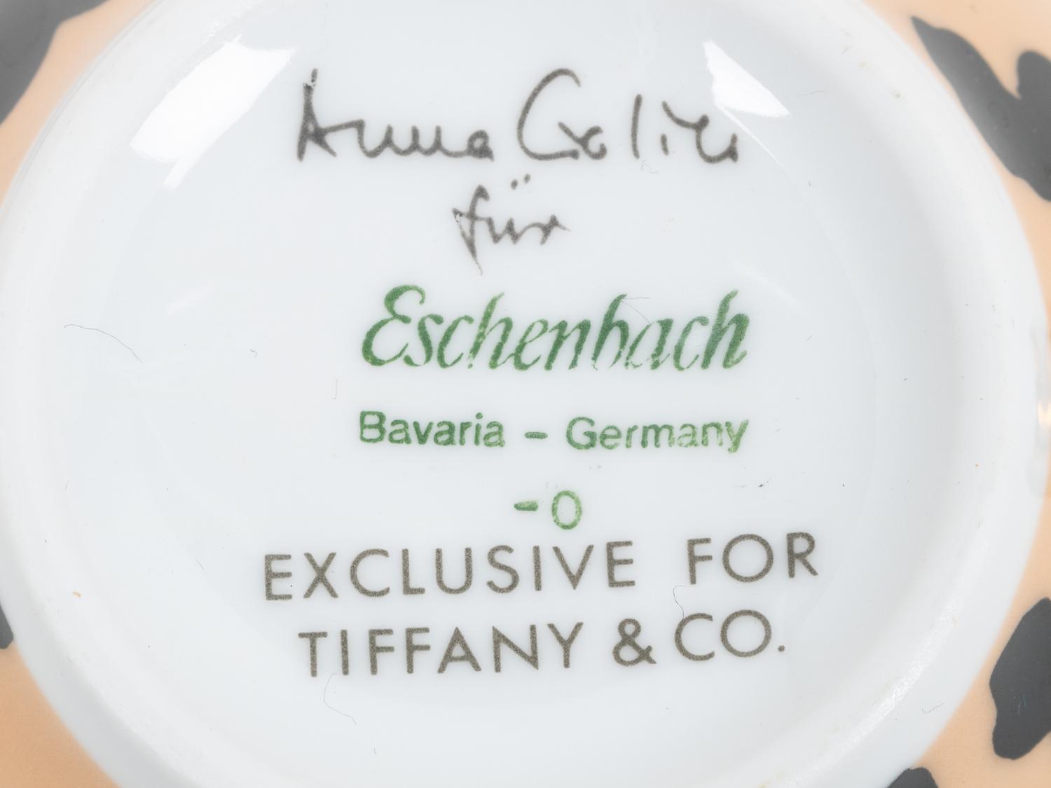 A Set of Eschenbach Leopard Print Porcelain Dinnerware Articles Retailed by Tiffany & Co.