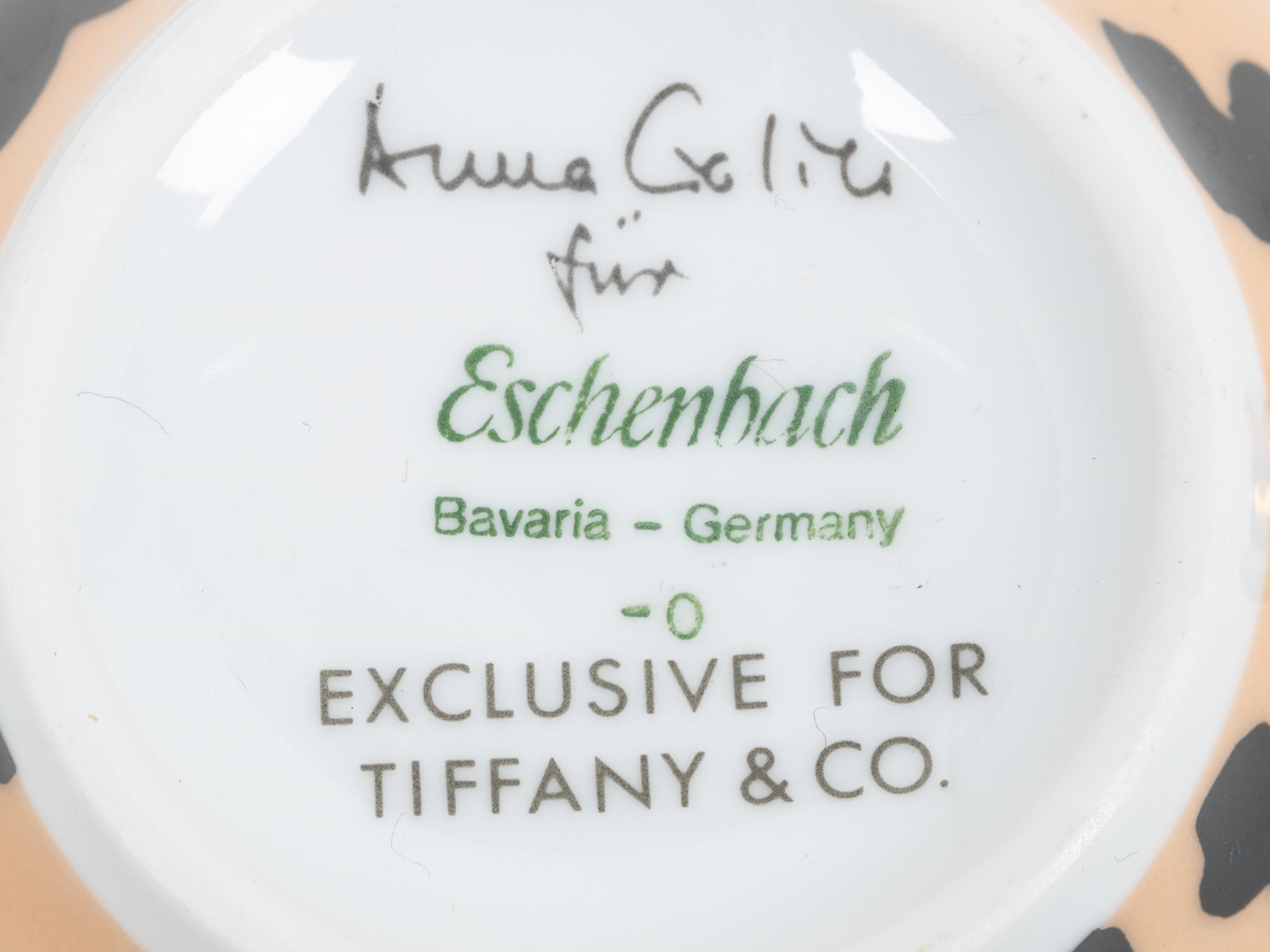 A Set of Eschenbach Leopard Print Porcelain Dinnerware Articles Retailed by Tiffany & Co.