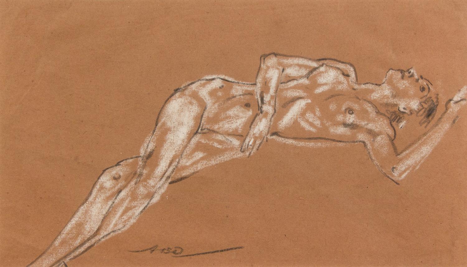 Arthur Bowen Davies, (American, 1862-1928), Reclining Nude