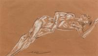 Arthur Bowen Davies, (American, 1862-1928), Reclining Nude
