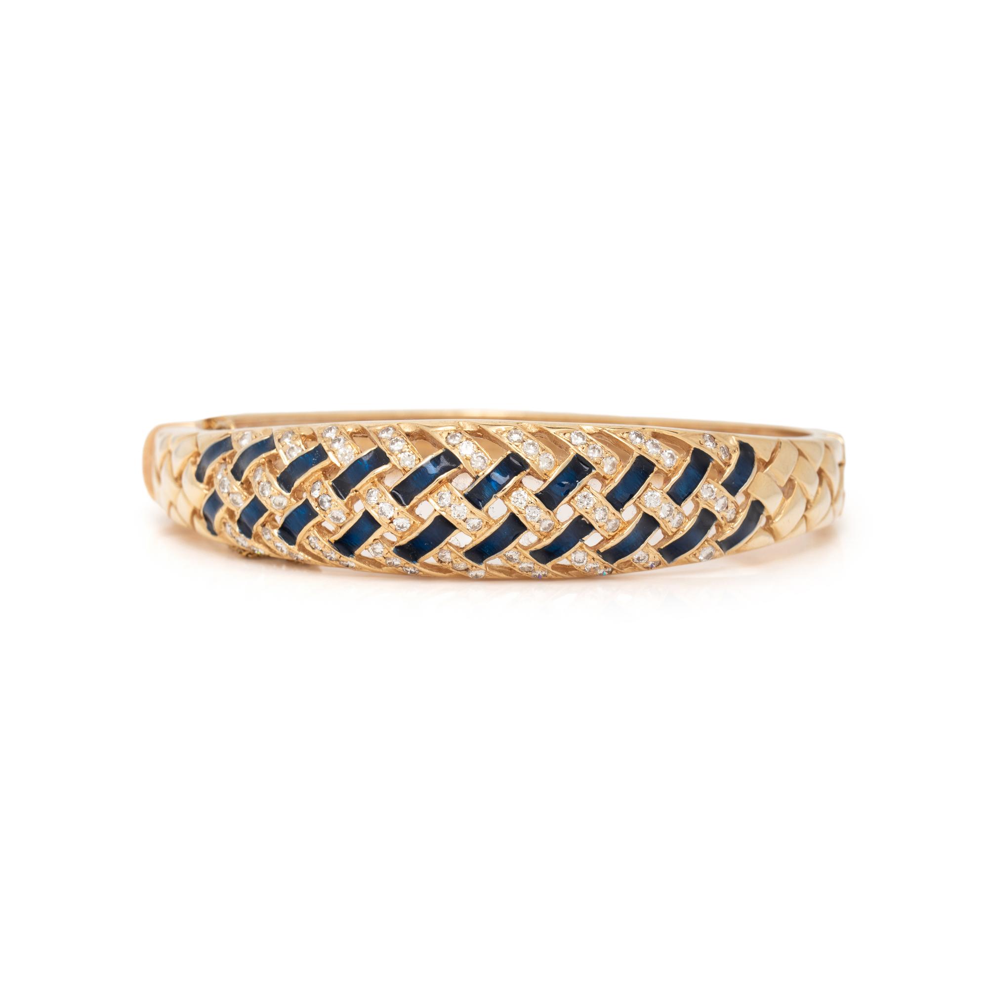YELLOW GOLD, DIAMOND AND ENAMEL BRACELET