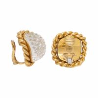 Sabbadini, Carved Rock Crystal and Yellow Gold Ring and Earrings