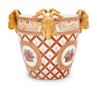 A Dresden Painted and Parcel Gilt Porcelain Pail