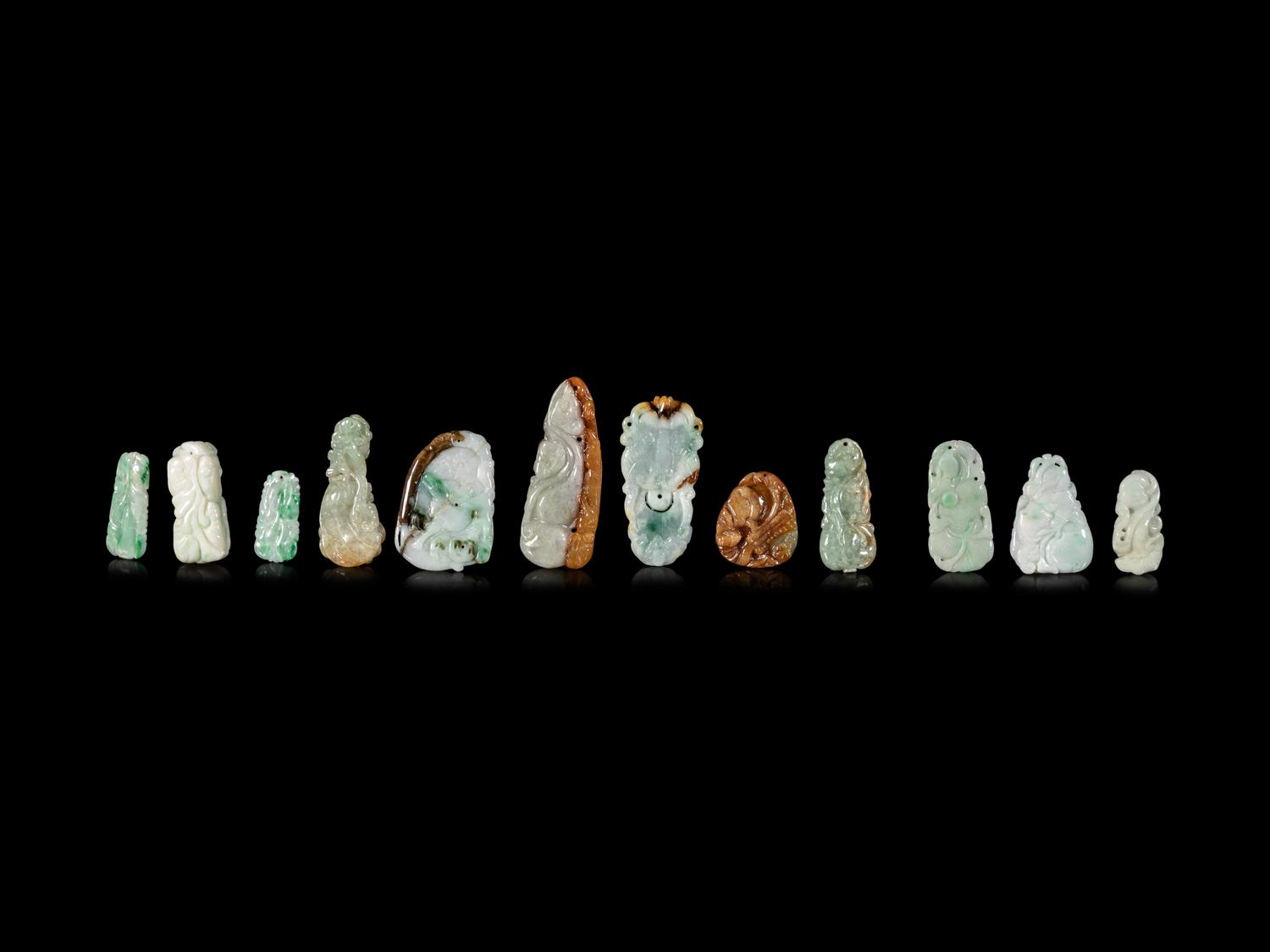 Twenty Chinese Jadeite Pendants