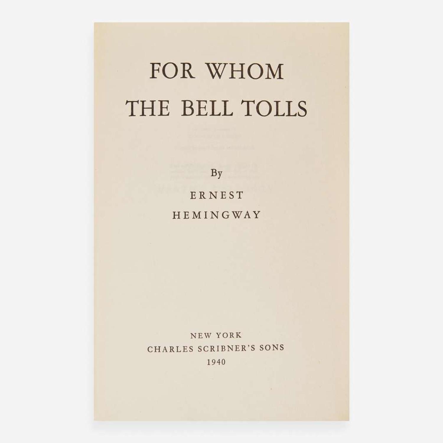 [Literature] Hemingway, Ernest For Whom the Bell Tolls