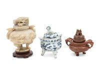 Three Chinese Incense Burners