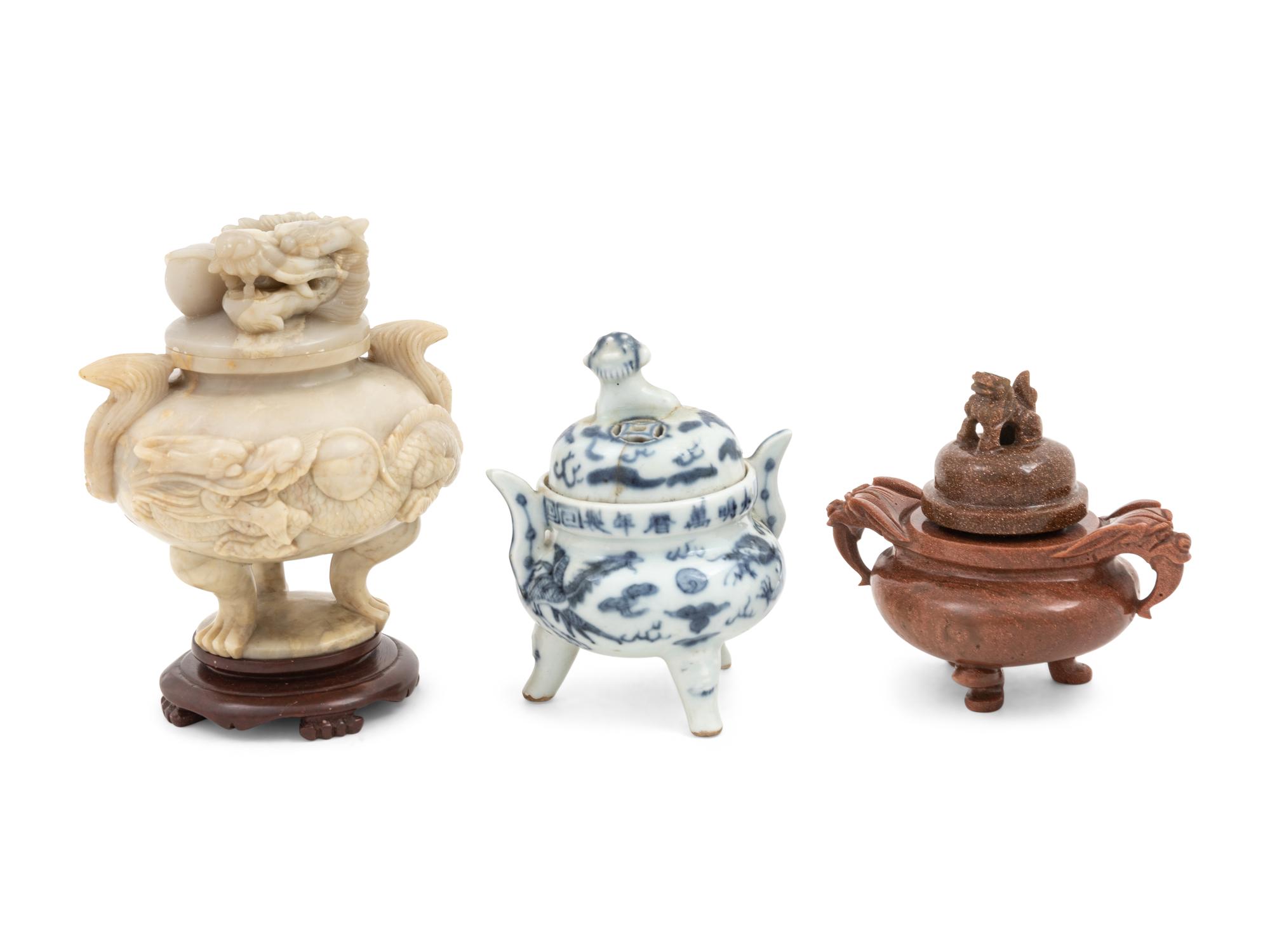 Three Chinese Incense Burners