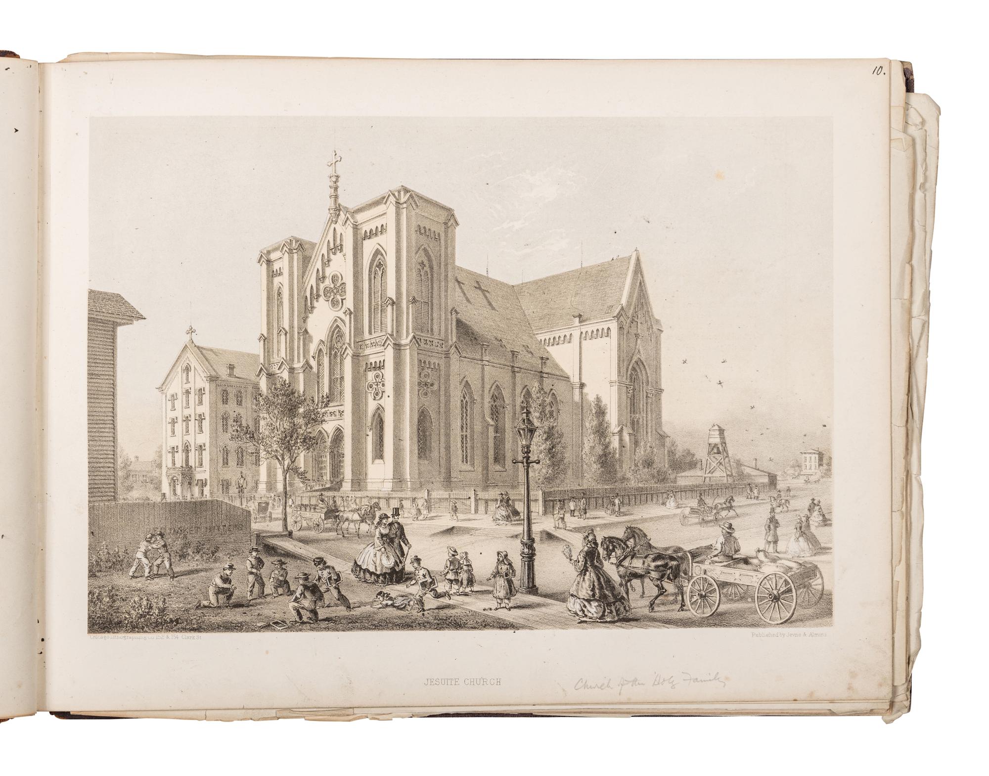 [CHICAGO]. KURZ, Louis (1834-1921). A group of 8 prints from Chicago Illustrated depicting pre-fire Chicago. Chicago: Jevne & Almini, 1866