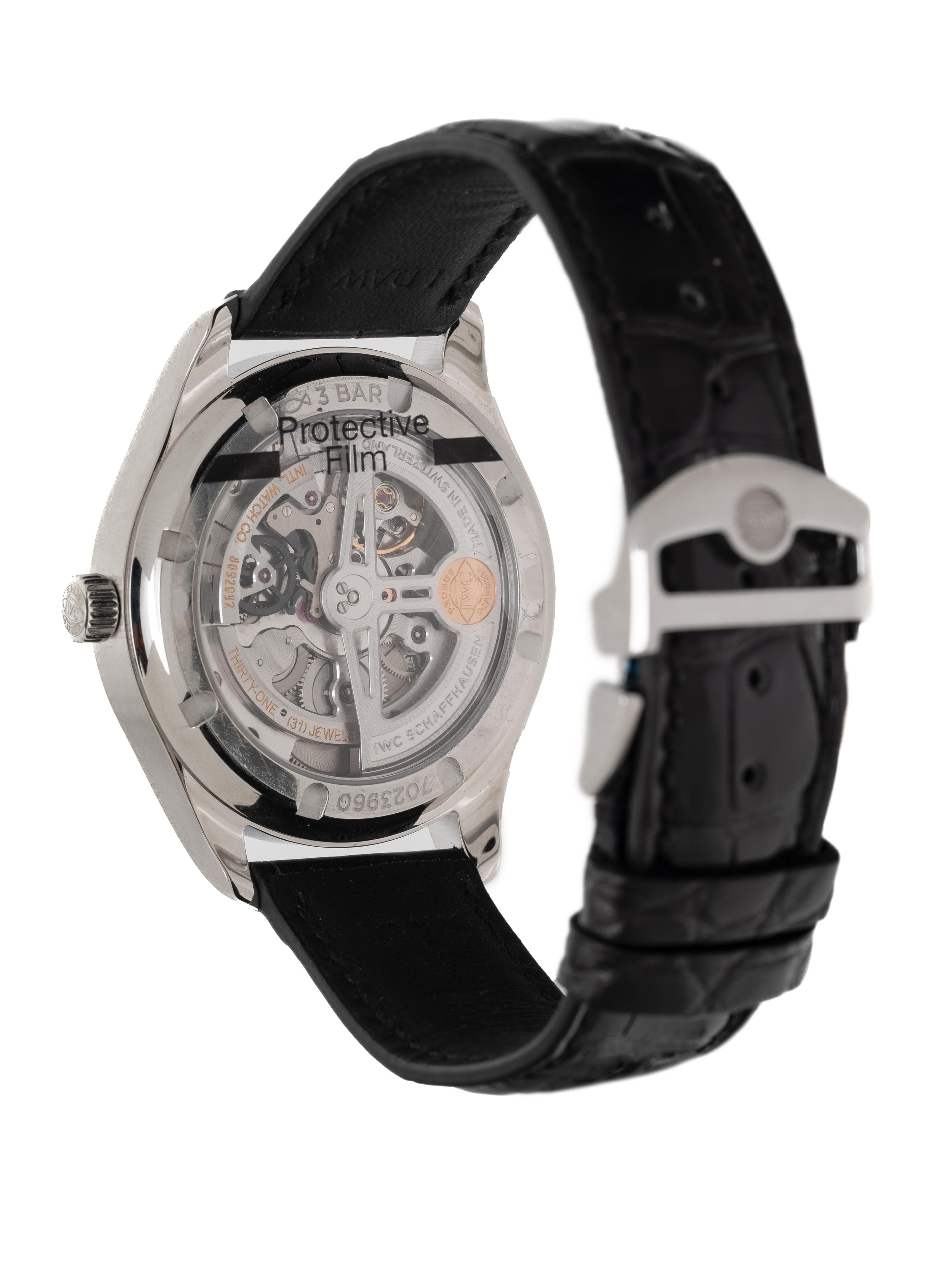 IWC, REF. IW358313 STAINLESS STEEL 'PORTUGEISER' WATCH, BOX & PAPERS